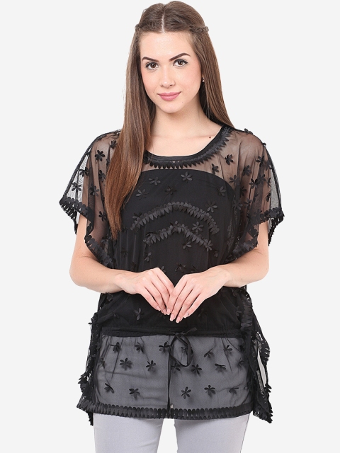 

Porsorte Women Black Printed Top
