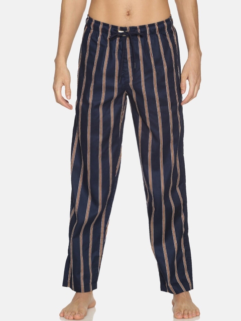 

Bene Kleed Men Navy Blue & White Striped Anti Bacterial Lounge Pants
