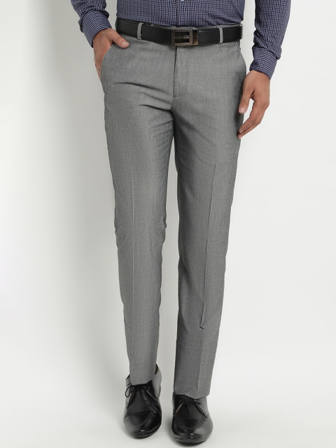 

COBB Men Grey Regular Fit Solid Regular Trousers