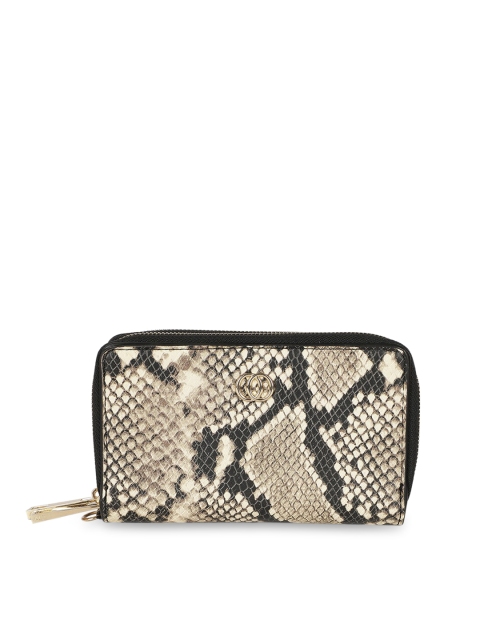 

ALDO Women Brown & Beige Printed Zip Around Wallet
