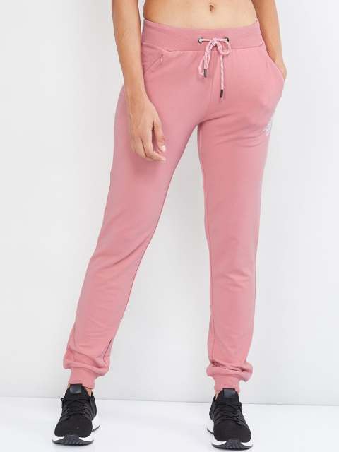 

max Women Pink Solid Slim-Fit Joggers