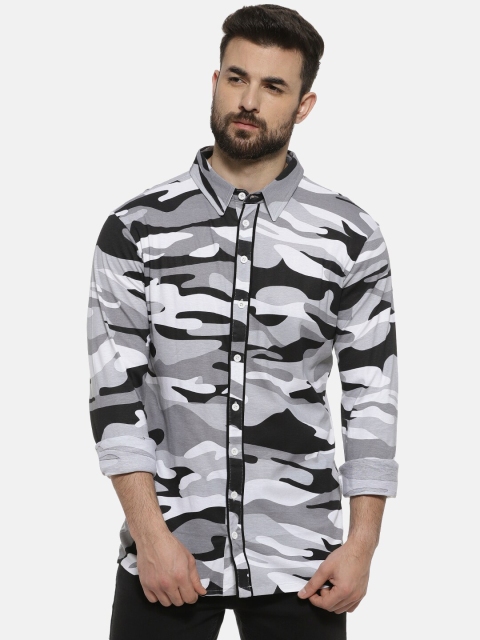 

Campus Sutra Men Grey Regular Fit Printed Casual Shirt