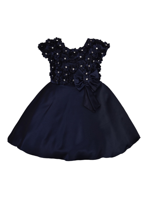 

Wish Karo Girls Navy Blue Embellished Fit and Flare Dress