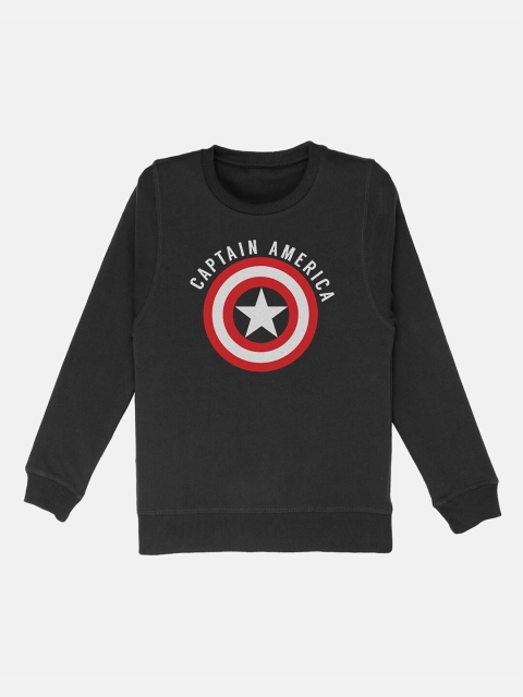 

Kids Ville Boys Black Captain America Printed Sweatshirt