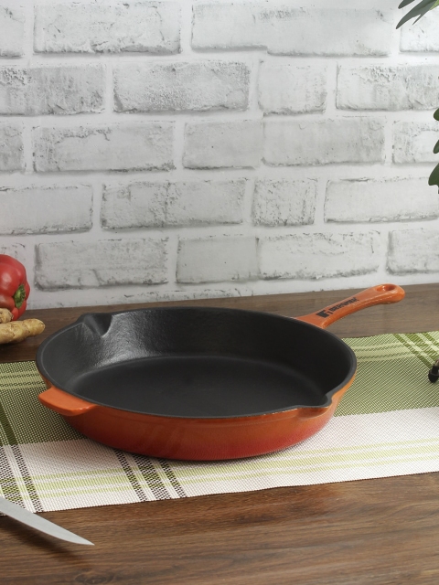 

BERGNER Orange & Black Cast Iron Open Frying Pan