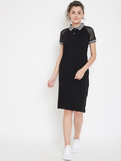 

JUMP USA Women Black Solid T-shirt Dress