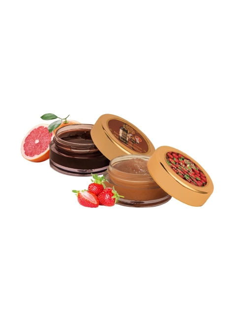 

KHADI ESSENTIALS Unisex Set Of 2 Wine Grapefruit Lip Butter & Strawberry Lip Scrub, Pink