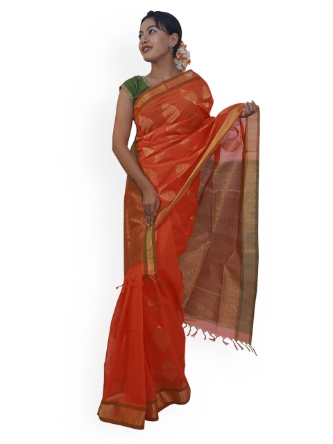 

APCO Orange Woven Design Pure Cotton Saree