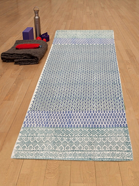 

Rajasthan Decor Green & Blue Block Print Anti Skid Yoga Mat