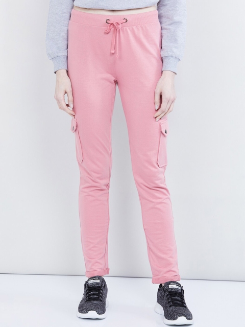 

max Women Pink Solid Slim-Fit Joggers