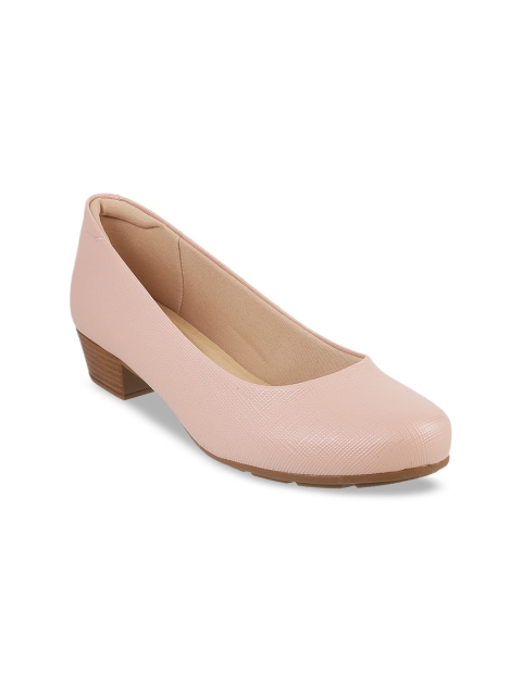 

DAVINCHI Women Peach-Coloured Solid Pumps