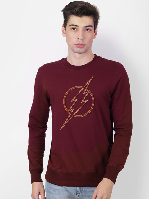 

Free Authority Men Maroon Flash Print Sweatshirt
