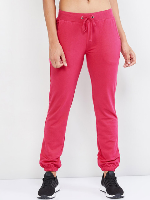 

max Women Fuchsia Pink Solid Slim-Fit Joggers