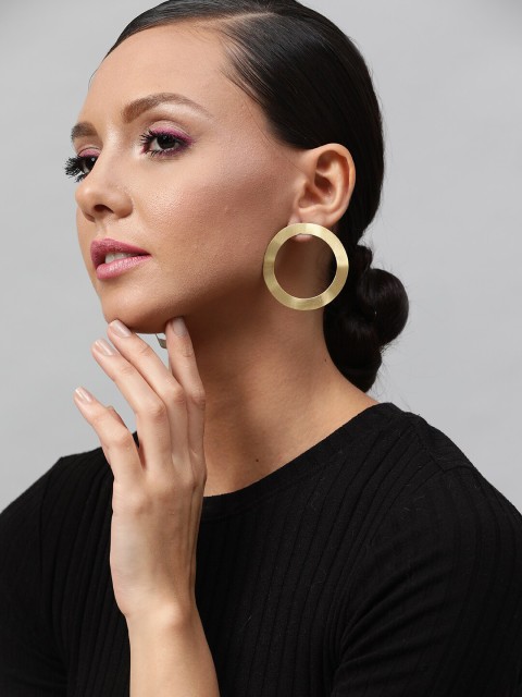 

STREET 9 Gold-Plated Circular Drop Earrings
