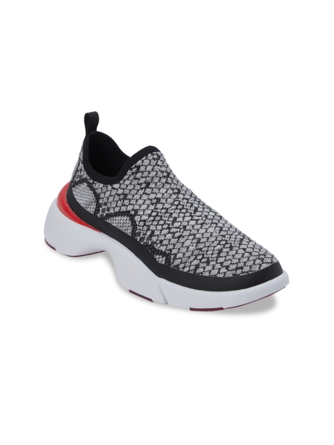 

CHARLES & KEITH Women Grey & Black Slip-On Sneakers