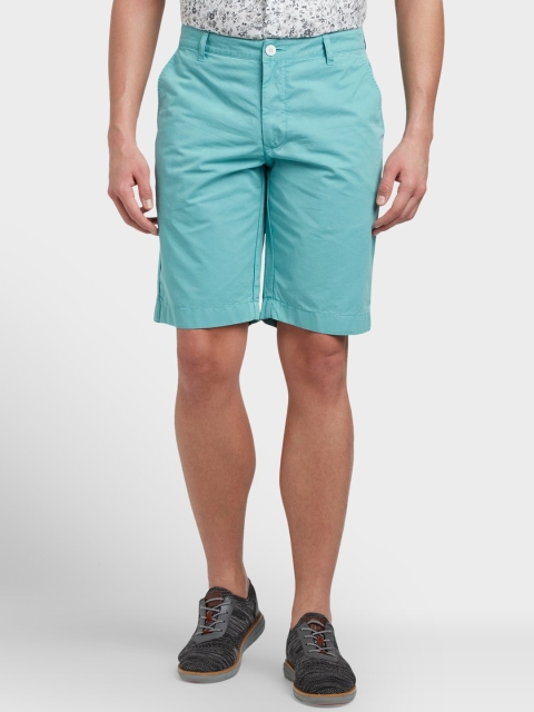 

ColorPlus Men Sea Green Solid Regular Fit Regular Shorts