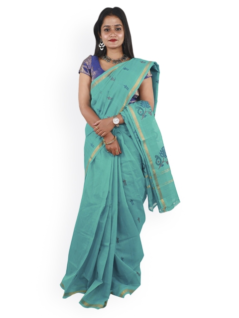 

APCO Sea Green Pure Cotton Printed Uppada Sustainable Saree