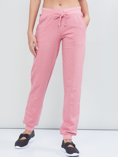 

max Women Pink Solid Slim-Fit Joggers