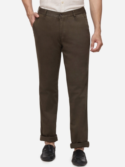

Greenfibre Men Olive Green Slim Fit Solid Regular Trousers