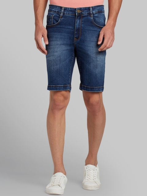 

Parx Men Blue Washed Regular Fit Denim Shorts