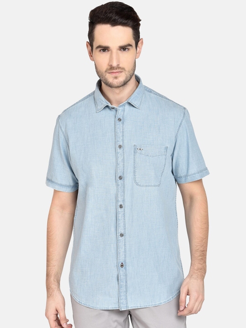 

Basics Men Blue Slim Fit Solid Casual Shirt