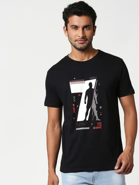 

Bewakoof Men Black Printed Round Neck T-shirt