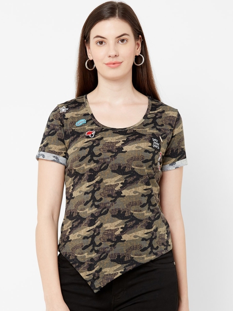 

Juliet Women Green Printed Pure Cotton Top