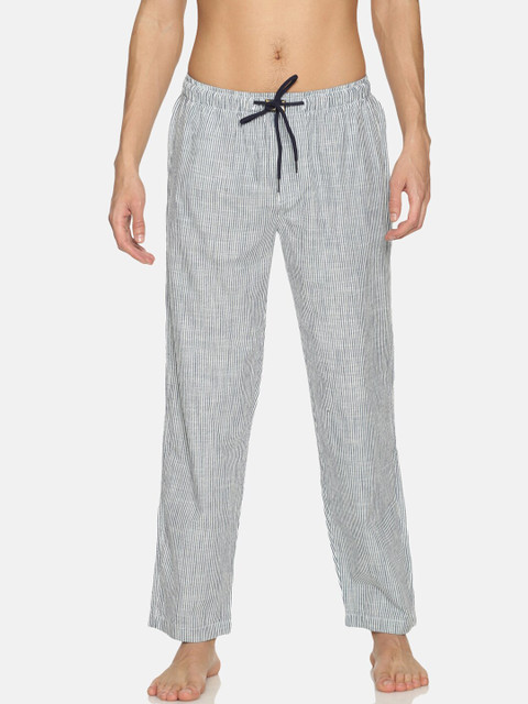 

Bene Kleed Men Grey & White Striped Anti Bacterial Lounge Pants