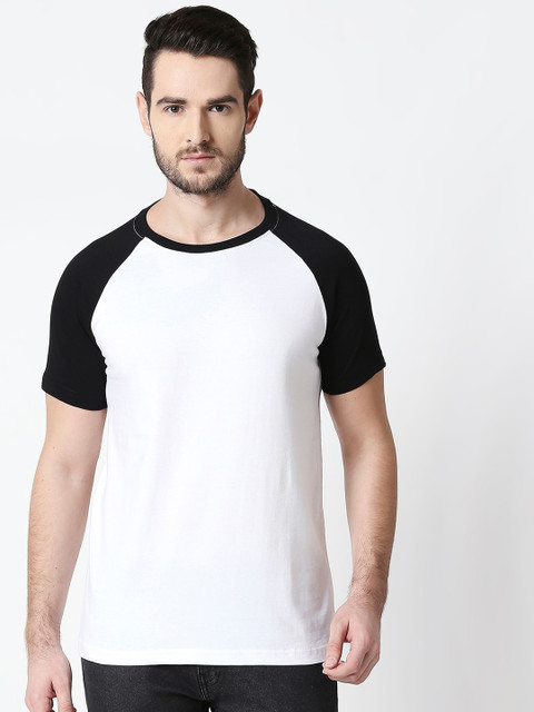 

Bewakoof Men White & Black Raglan Sleeve T-shirt