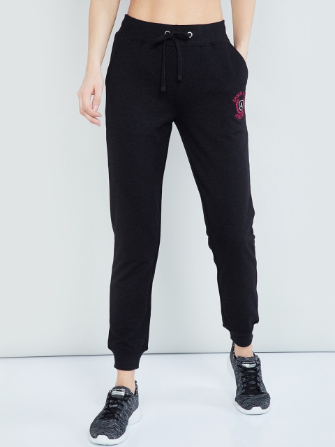 

max Women Charcoal Grey Solid Slim-Fit Joggers
