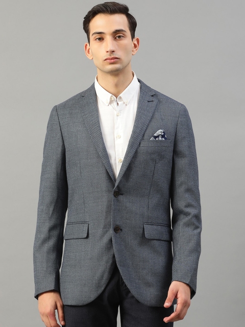 

Matinique Men Blue Slim Fit Self Design Formal Blazer