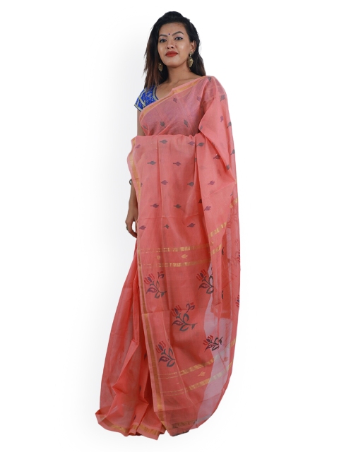 

APCO Pink Pure Cotton Printed Uppada Saree