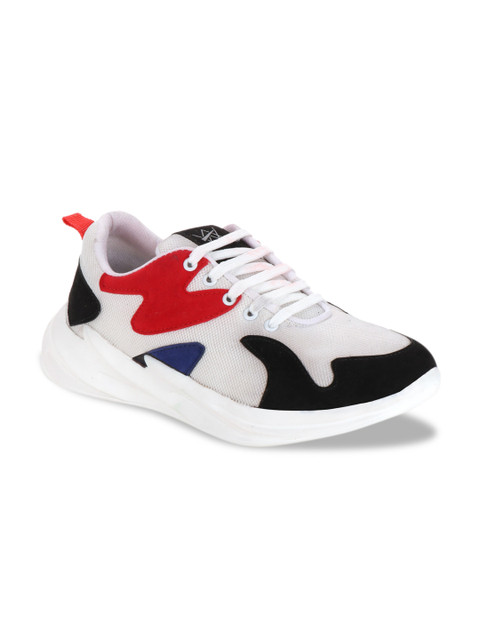 

Woakers Men White & Red Printed Sneakers