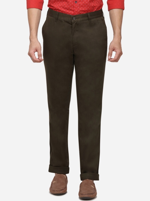 

Greenfibre Men Olive Green Slim Fit Solid Chinos