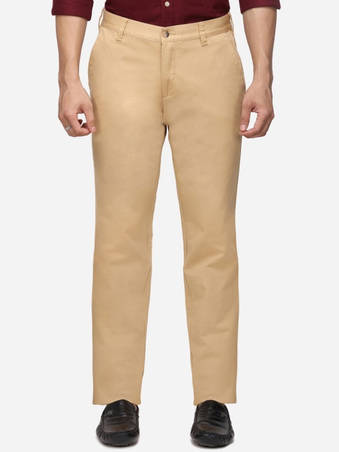

Greenfibre Men Khaki Slim Fit Solid Regular Trousers