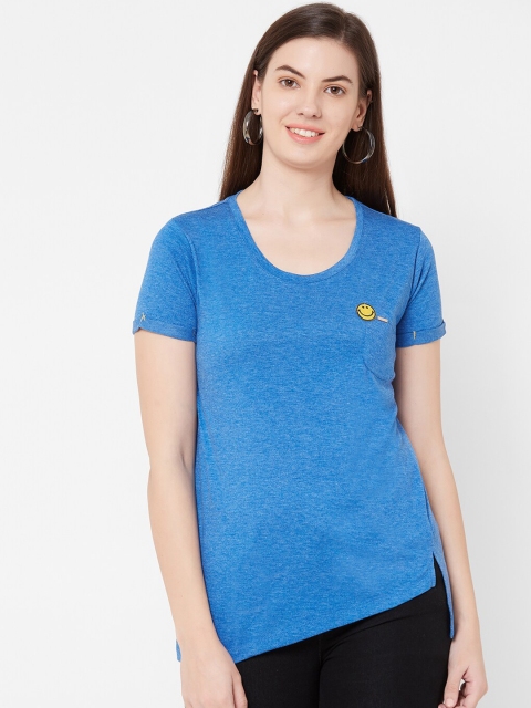 

Juliet Women Blue Self Design Pure Cotton Top