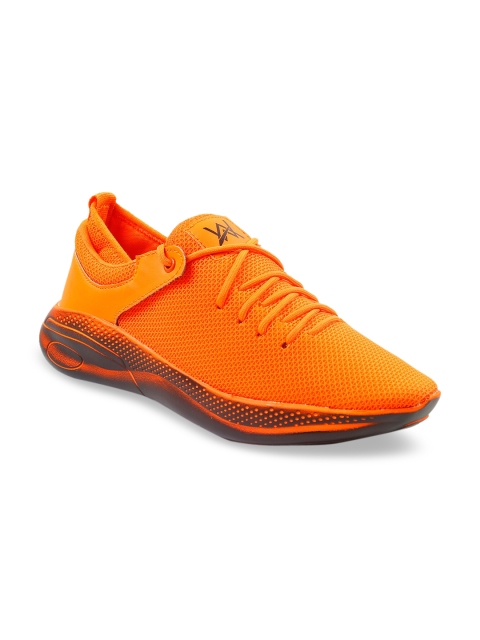 

Woakers Men Orange Mesh Running Shoes