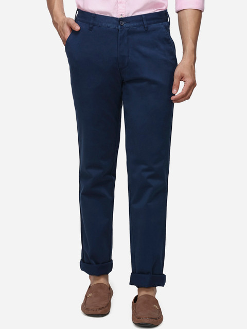 

Greenfibre Men Navy Blue Slim Fit Solid Formal Trousers