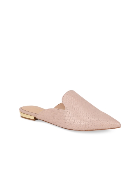 

ALDO Women Beige Solid Leather Mules