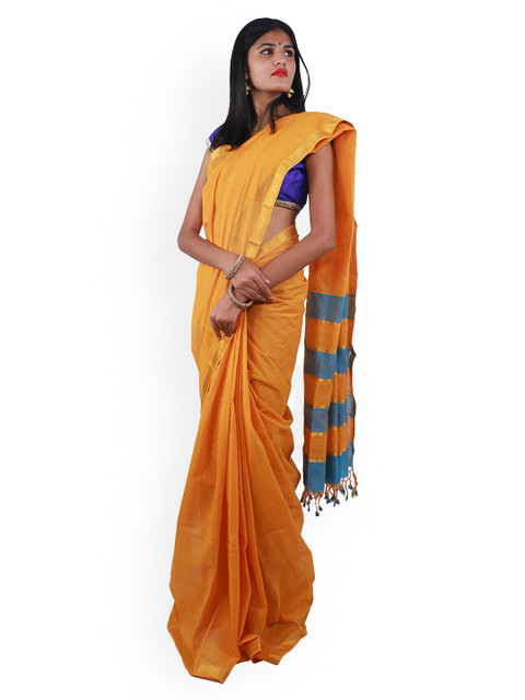 

APCO Mustard Pure Cotton Solid Mangalagiri Saree