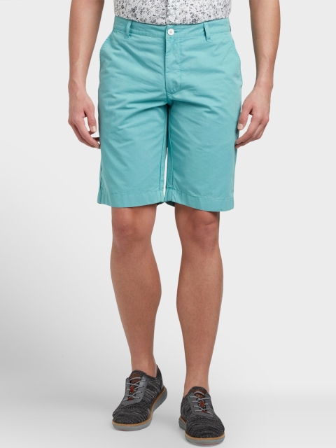 

ColorPlus Men Sea Green Solid Regular Fit Regular Shorts
