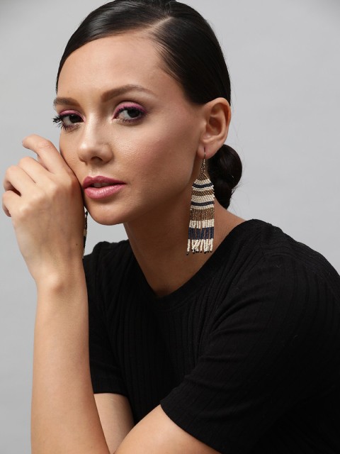 

STREET 9 Multicoloured Teardrop Shaped Drop Earrings, Multi