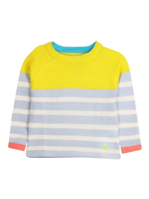 

Cherry Crumble Kids Yellow & Blue Striped Pullover Sweater