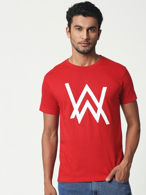 

Bewakoof Men Red Alan Walker Printed Round Neck Glow In Dark T-shirt