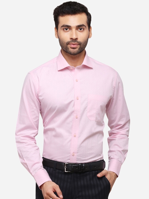

JADE BLUE Men Pink Regular Fit Self Design Formal Shirt