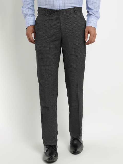 

COBB Men Grey Regular Fit Self Design Regular Trousers