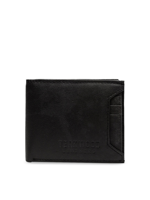 

Teakwood Leathers Men Black Solid Leather Two Fold Wallet