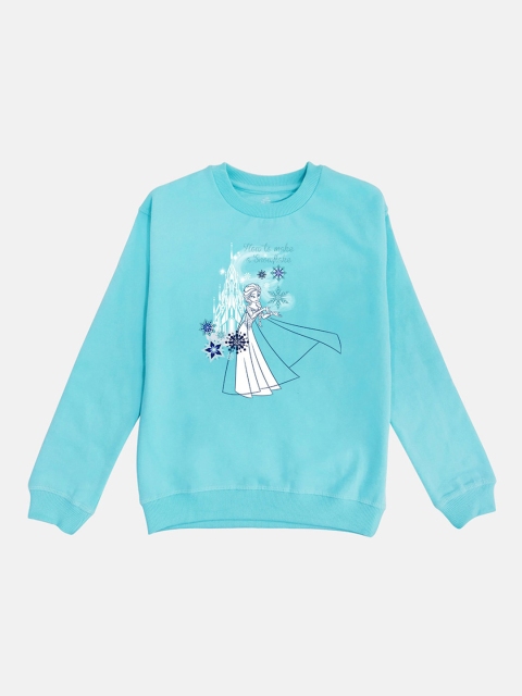 

Kids Ville Girls Blue Printed Sweatshirt