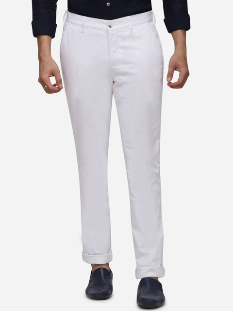 

Greenfibre Men White Slim Fit Solid Chinos