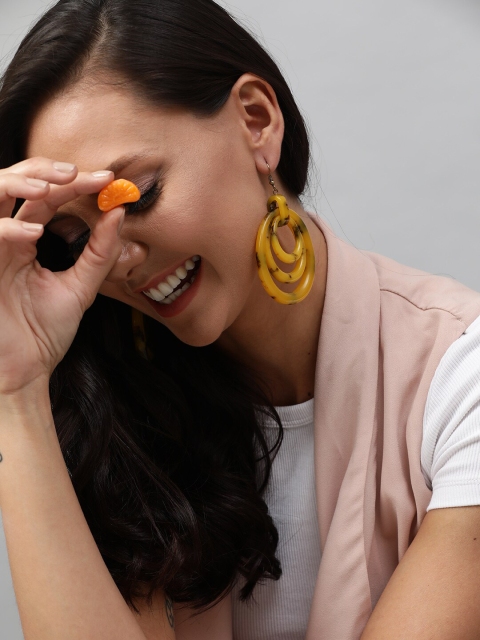 

STREET 9 Yellow Circular Drop Earrings